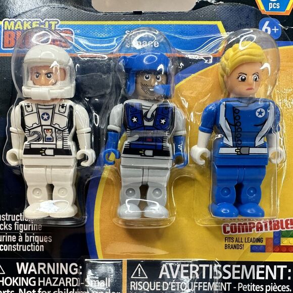 Make-It‎ Blocks Figures FIREFIGHTER MILITARY SPACE CONSTRUCTION CREW 4 PACKS NEW - Picture 4 of 12